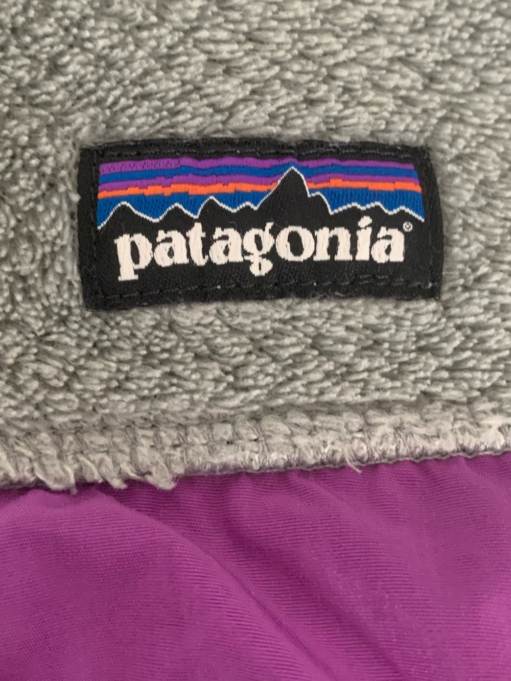 Patagonia Gray Fleece Quarter-Zip Pullover with Purple Accents Size XS - Picture 4 of 5